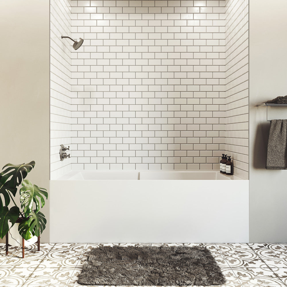 Voltaire 72" x 36" Right-Hand Drain Alcove Bathtub with Apron and Armrest