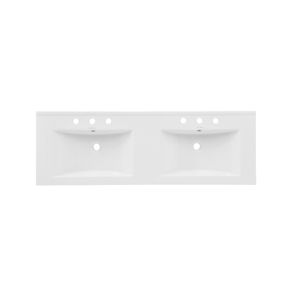 48" Ceramic Vanity Top Double Basins with 3 Holes