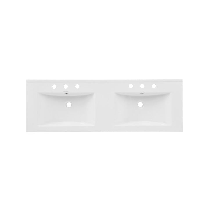 48" Ceramic Vanity Top Double Basins with 3 Holes