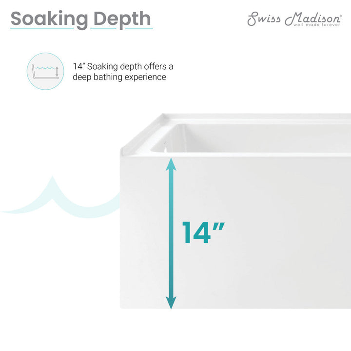Voltaire 60" x 32" Left-Hand Drain Alcove Bathtub with Apron