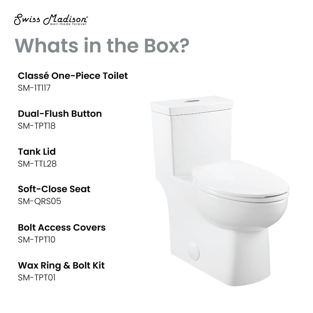 Classe One-Piece Toilet Dual-Flush 1.1/1.6 gpf
