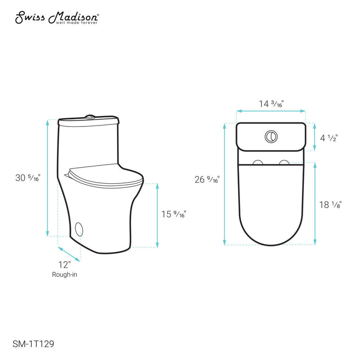 Cascade One-Piece Toilet Dual-Flush 0.8/1.28 gpf