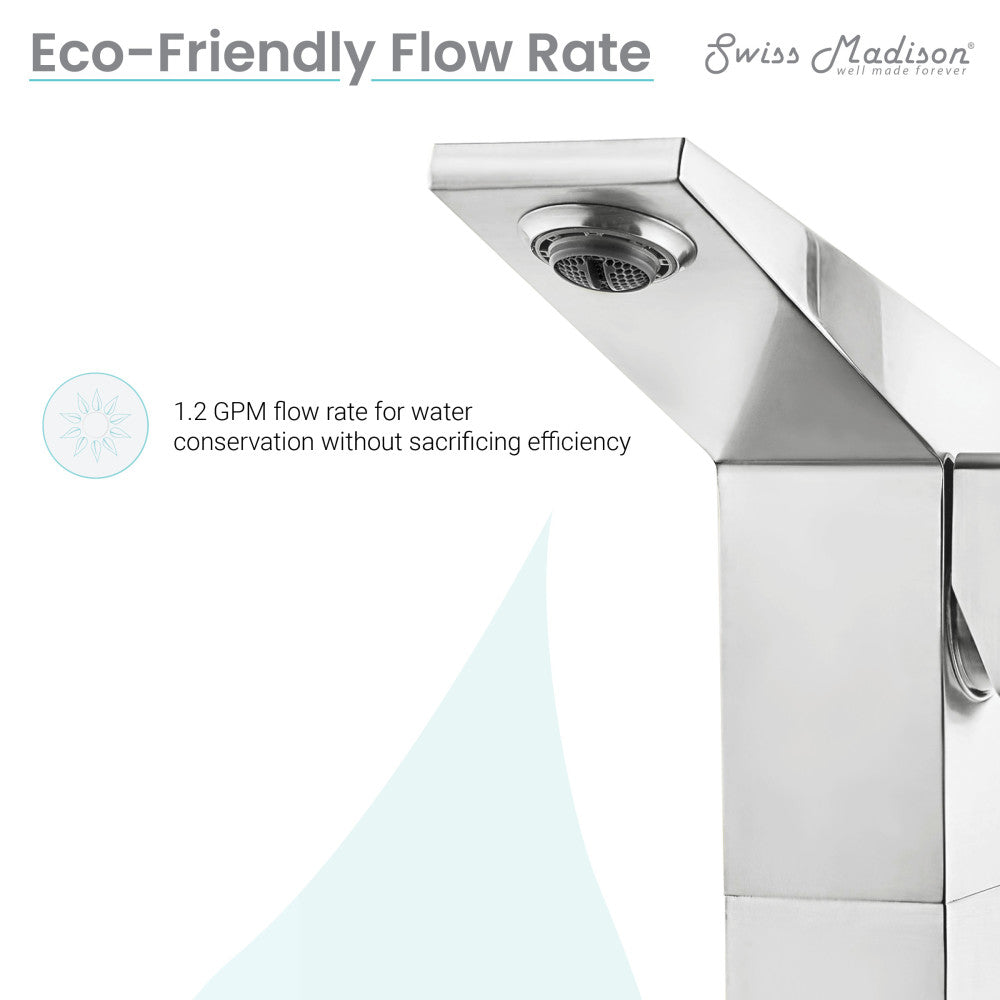 Carre Single Hole, Single-Handle, High Arc Bathroom Faucet in Chrome