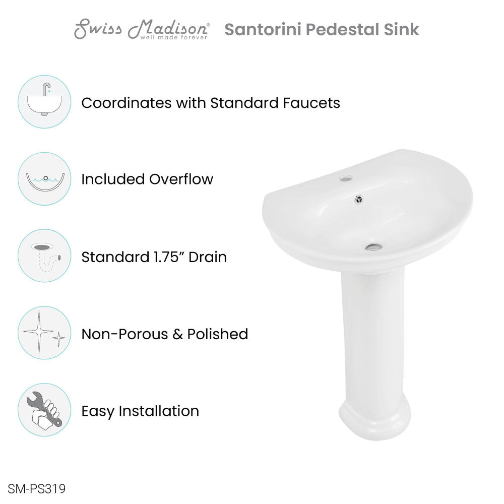 Santorini Two-Piece Pedestal Sink