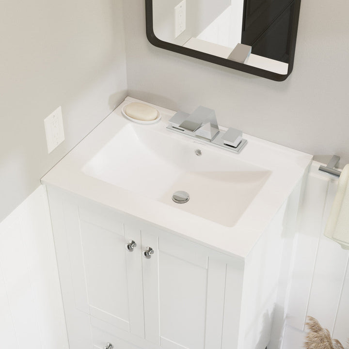 24" Ceramic Vanity Top with Three Faucet Holes