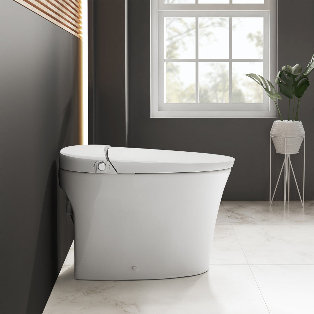 Avancer Smart Tankless Elongated Toilet and Bidet, Touchless Vortex Dual-Flush 1.1/1.6 gpf