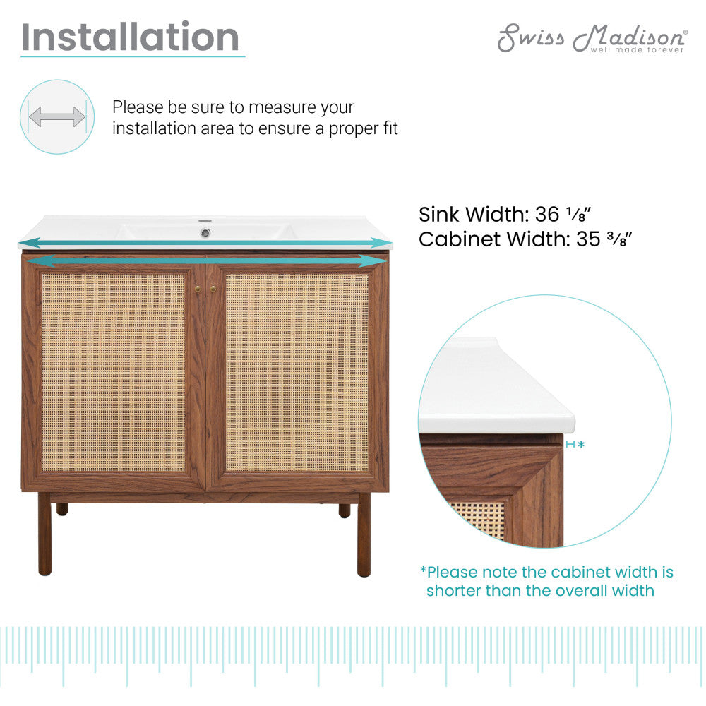 Classe 36" Bathroom Vanity in Dark Walnut