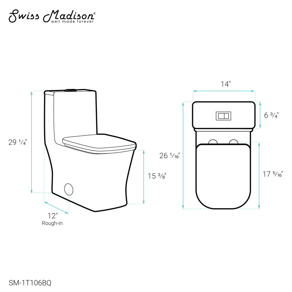 Concorde One Piece Square Toilet Dual Flush 1.1/1.6 gpf in Bisque