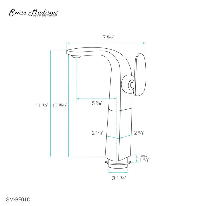 Chateau Single Hole, Single-Handle, Bathroom Faucet in Chrome