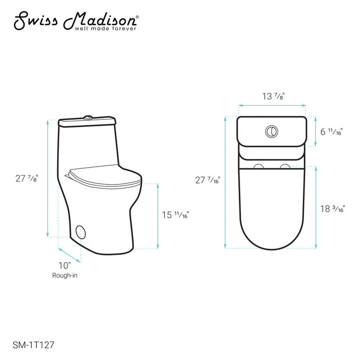 Ivy One-Piece Toilet, 10" Rough-in 1.1/1.6 gpf