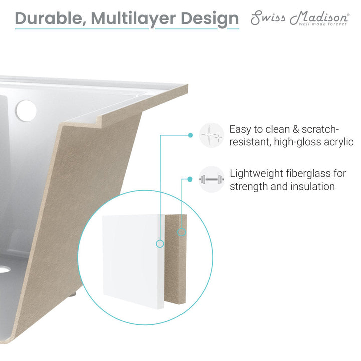 Voltaire 60" x 30" Left-Hand Drain Alcove Bathtub