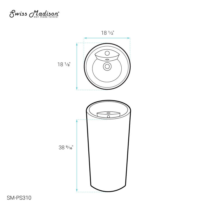 St. Tropez Circular One Piece Pedestal Sink