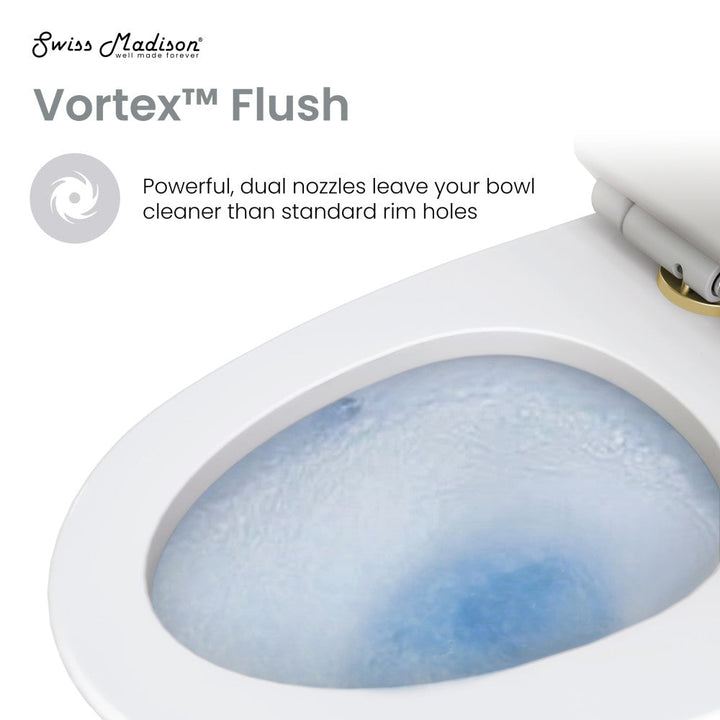 Ivy One Piece Toilet Dual Vortex™ Flush, Brushed Gold Hardware 1.1/1.6 gpf