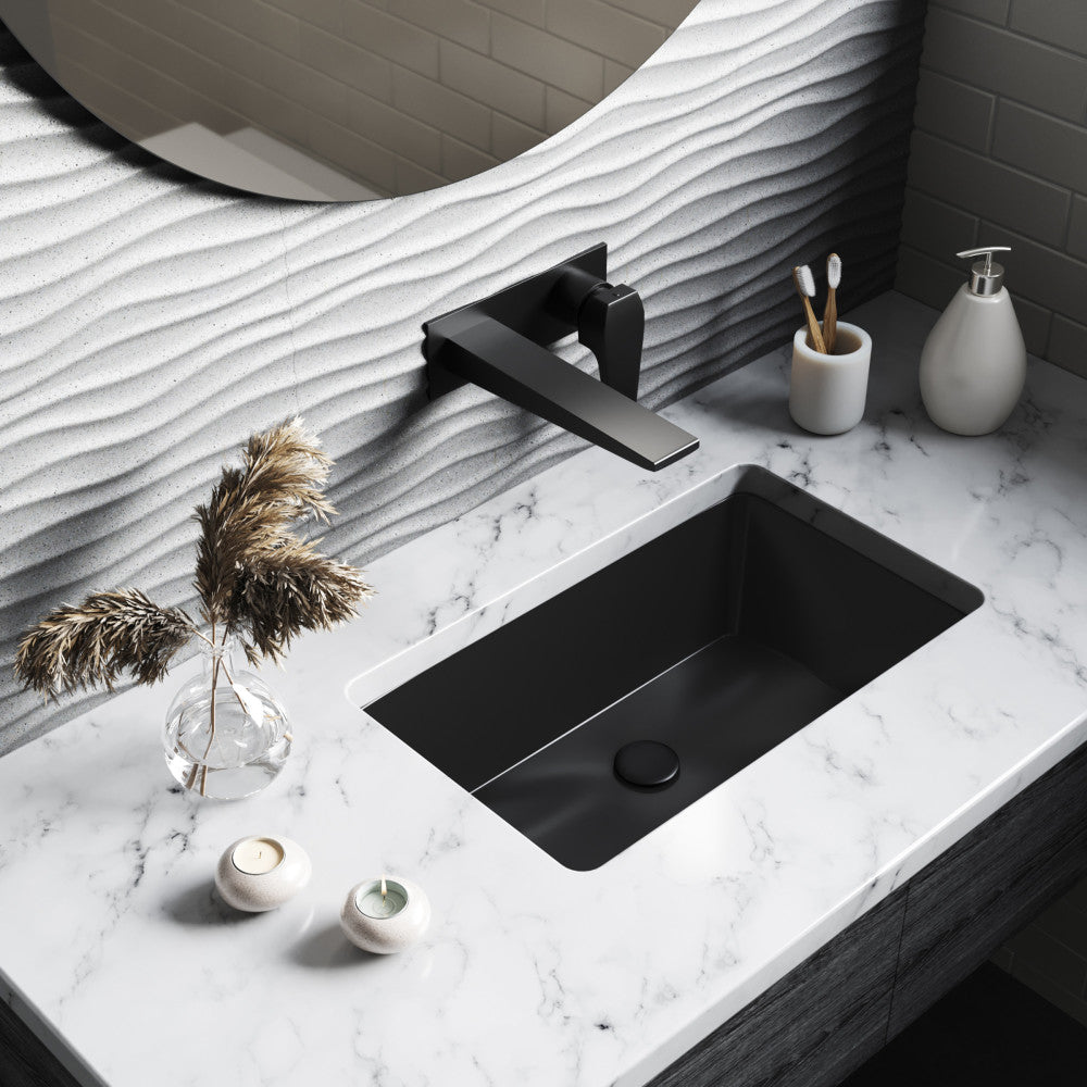 Voltaire 21" Rectangle Undermount Bathroom Sink in Matte Black