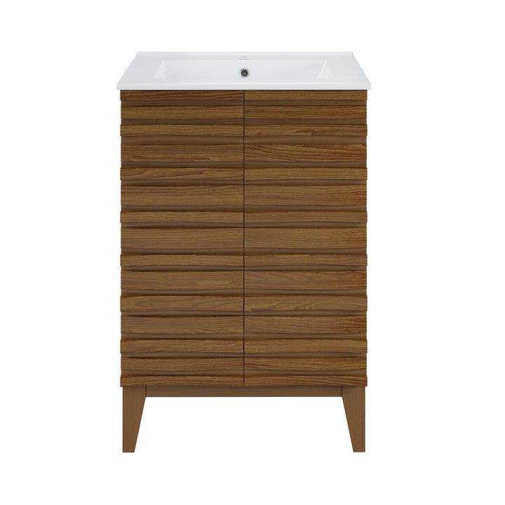 Cascade 24 '' Bathroom Vanity in Brown Oak