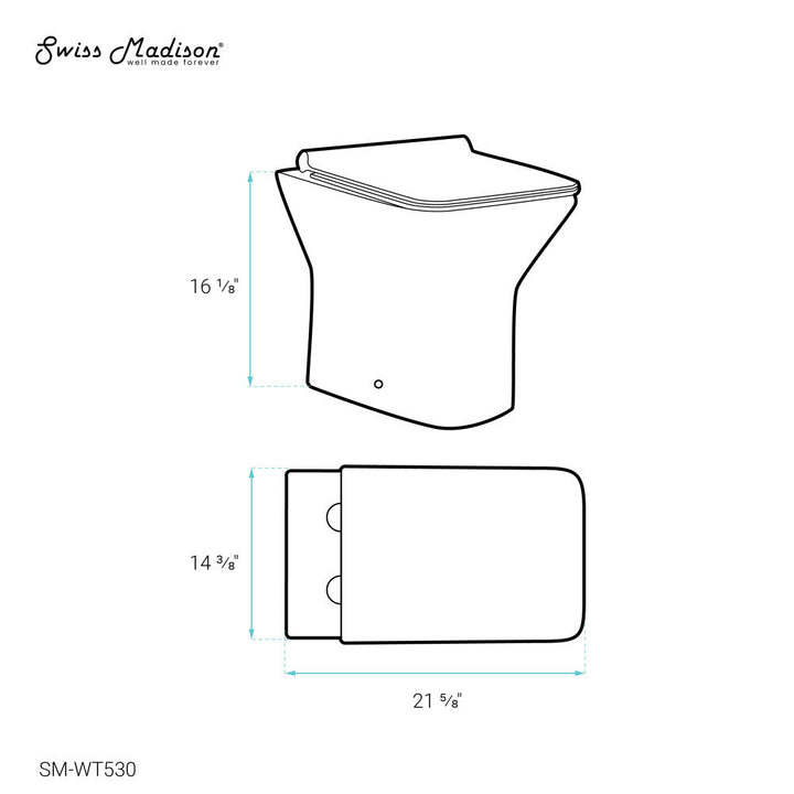 Carre Back to Wall Toilet Bowl Bundle in Glossy White