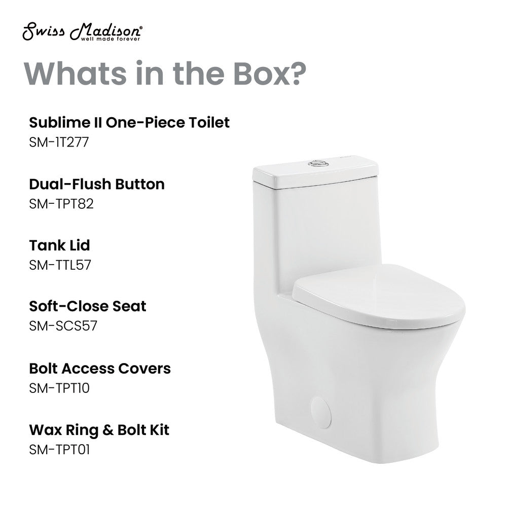 Sublime II One-Piece Round Toilet, 10" Rough-In 1.1/1.6 gpf