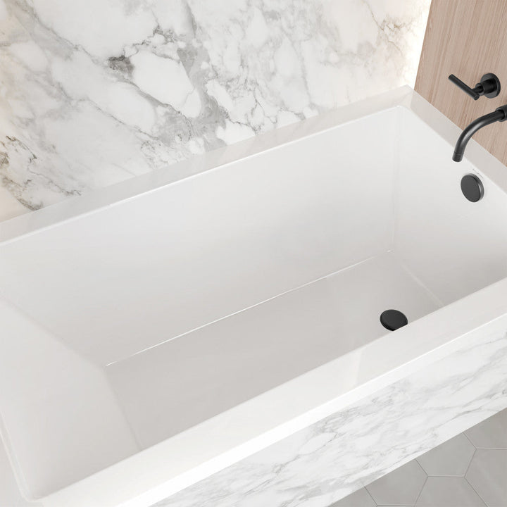 Voltaire 54" x 30" Acrylic Glossy White, Alcove, Integral Right-Hand Drain, Bathtub