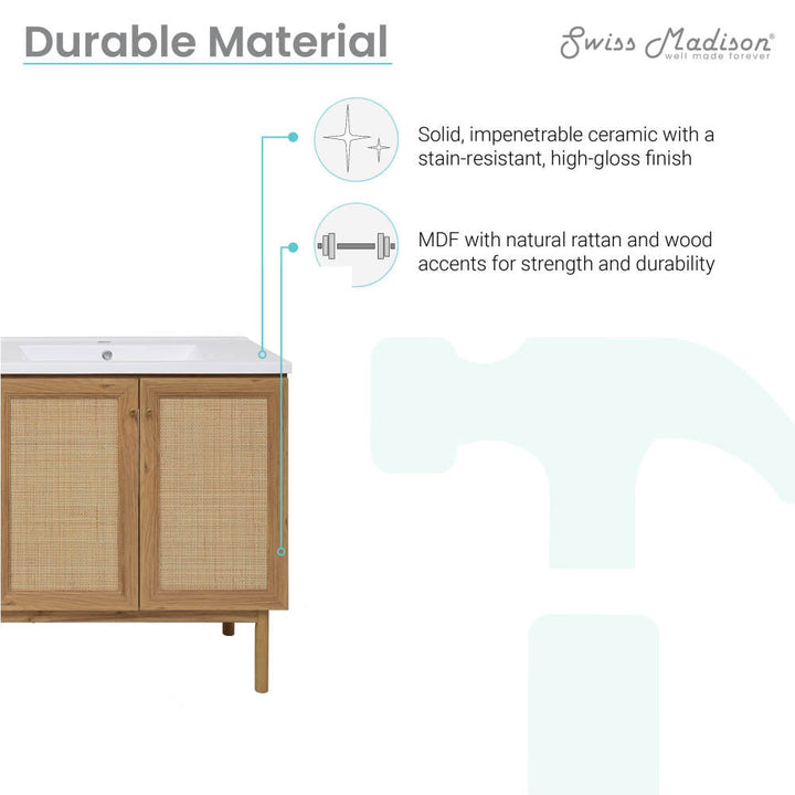 Classe 60" Bathroom Vanity in Oak