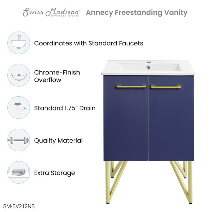 Annecy 24 Bathroom Vanity in Navy Blue