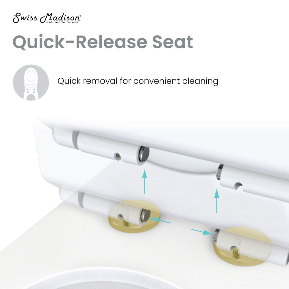 Ivy One Piece Toilet Dual Vortex™ Flush, Brushed Gold Hardware 1.1/1.6 gpf