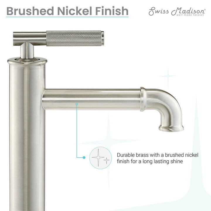 Avallon Single Hole, Single-Handle Sleek, High Arc Bathroom Faucet in Brushed Nickel