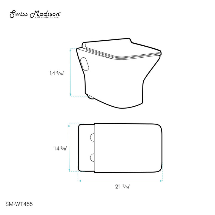 Carre Wall-Hung Elongated Toilet Bowl