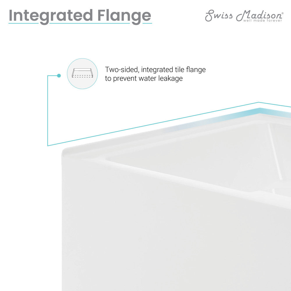 Voltaire 72" x 36" Right-Hand Drain Alcove Bathtub with Apron and Armrest