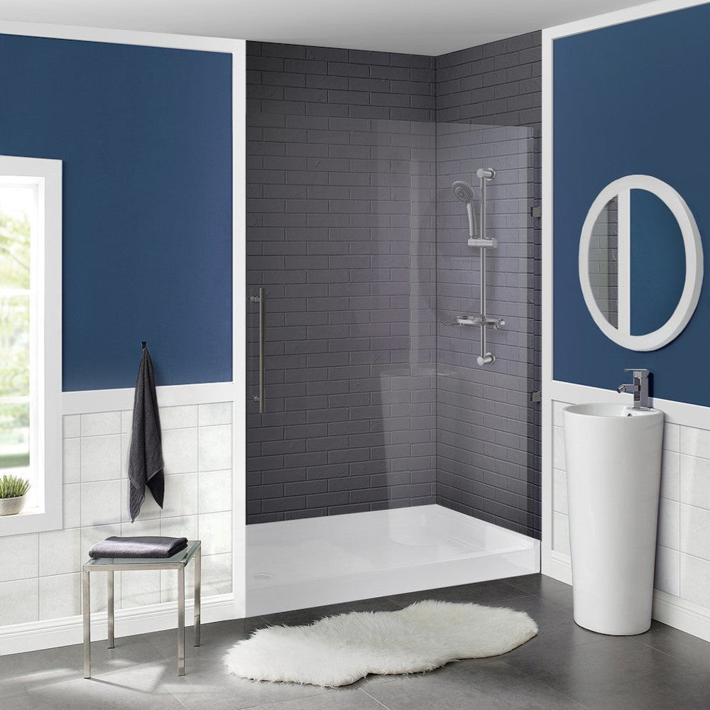 Voltaire 60" x 36" Acrylic White, Single-Threshold, Left-Hand Drain, Shower Base