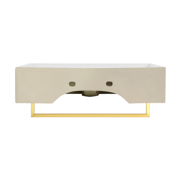 Claire 22" Wall-Mount Bathroom Sink with Brushed Gold Towel Bar