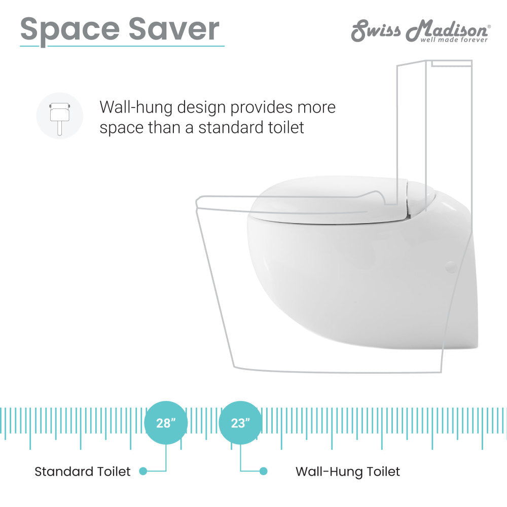 Plaisir Wall-Hung Elongated Toilet Bowl