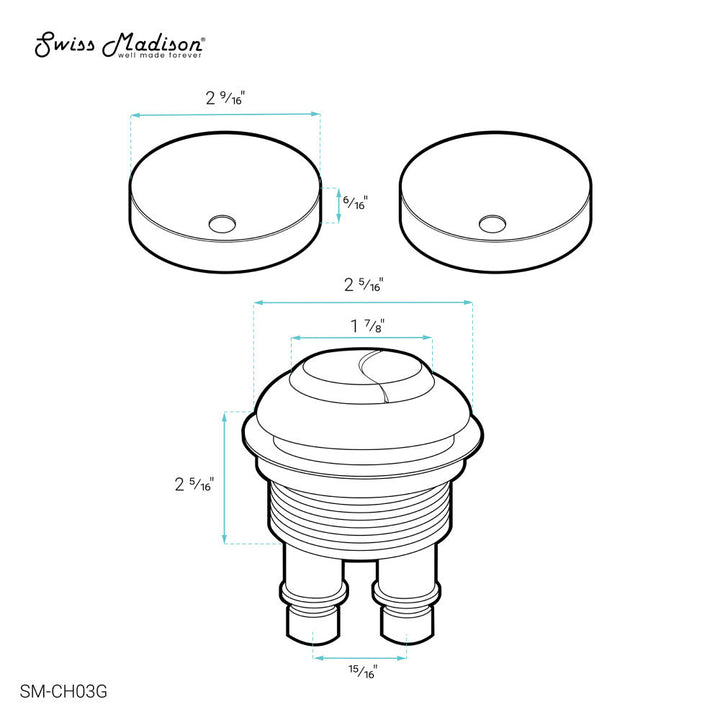 Toilet Hardware Brushed Gold (SM-1T256, SM-1T205)