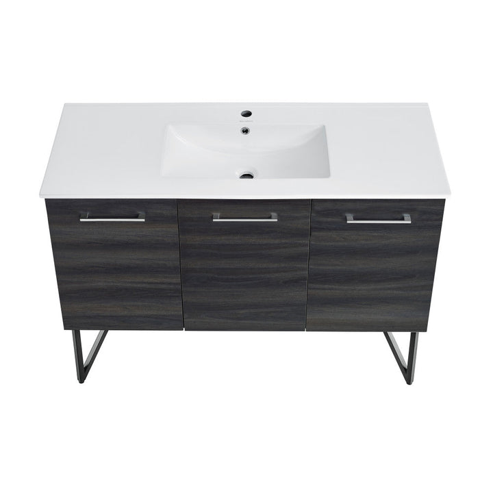 Annecy 48 Single, Black Walnut, Two Doors, One Drawer, Bathroom Vanity