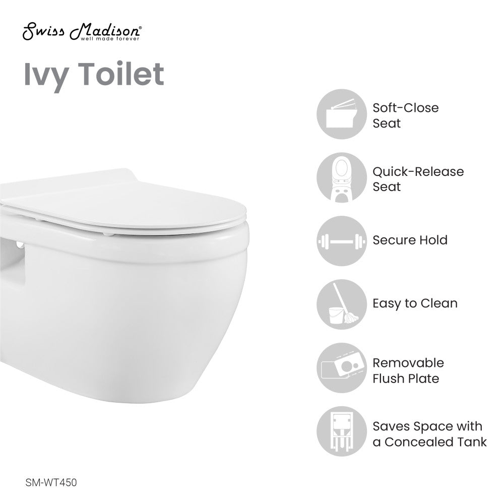 Ivy Wall-Hung Elongated Toilet Bowl