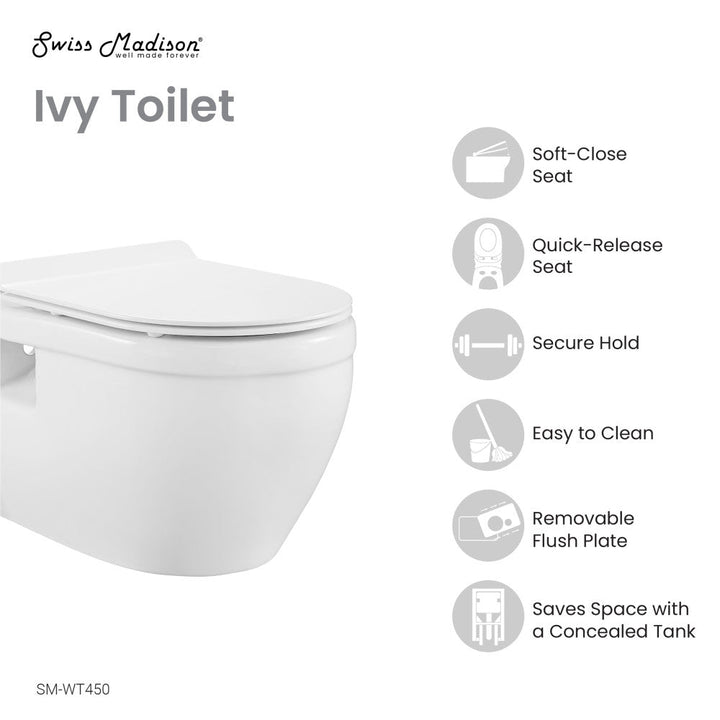 Ivy Wall-Hung Elongated Toilet Bowl