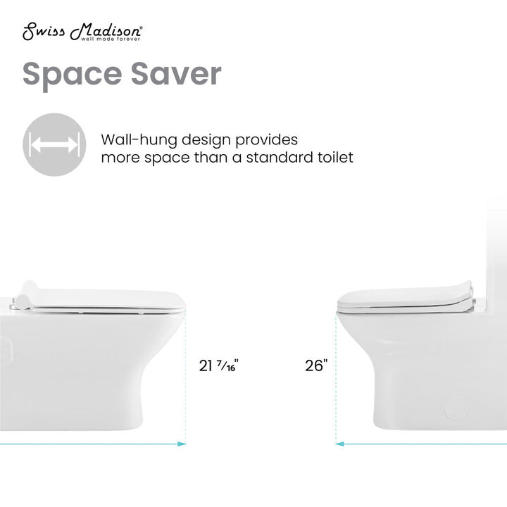 Carre Wall-Hung Elongated Toilet Bowl