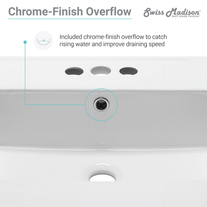 24" Ceramic Vanity Top with Three Faucet Holes