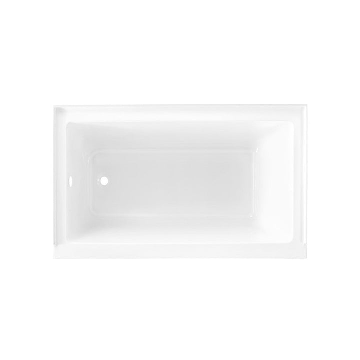 Voltaire 54" x 30" Acrylic Glossy White, Alcove, Integral Left-Hand Drain, Bathtub