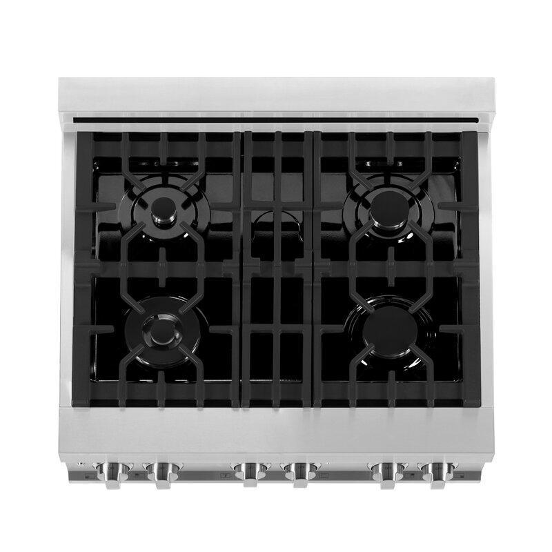 ZLINE Package - 30" Dual Fuel Range, Over The Range Microwave, Dishwasher