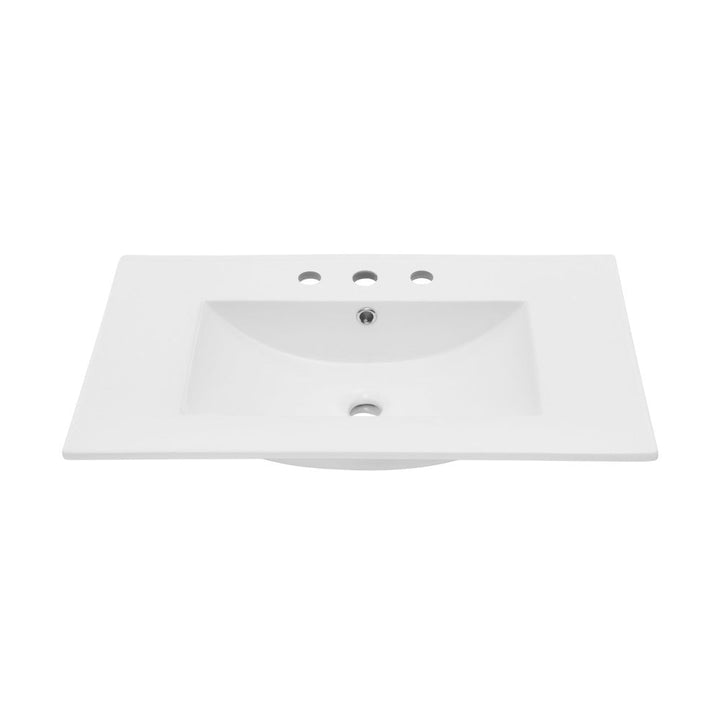 30" Vanity Top Bathroom Sink with 3 Holes