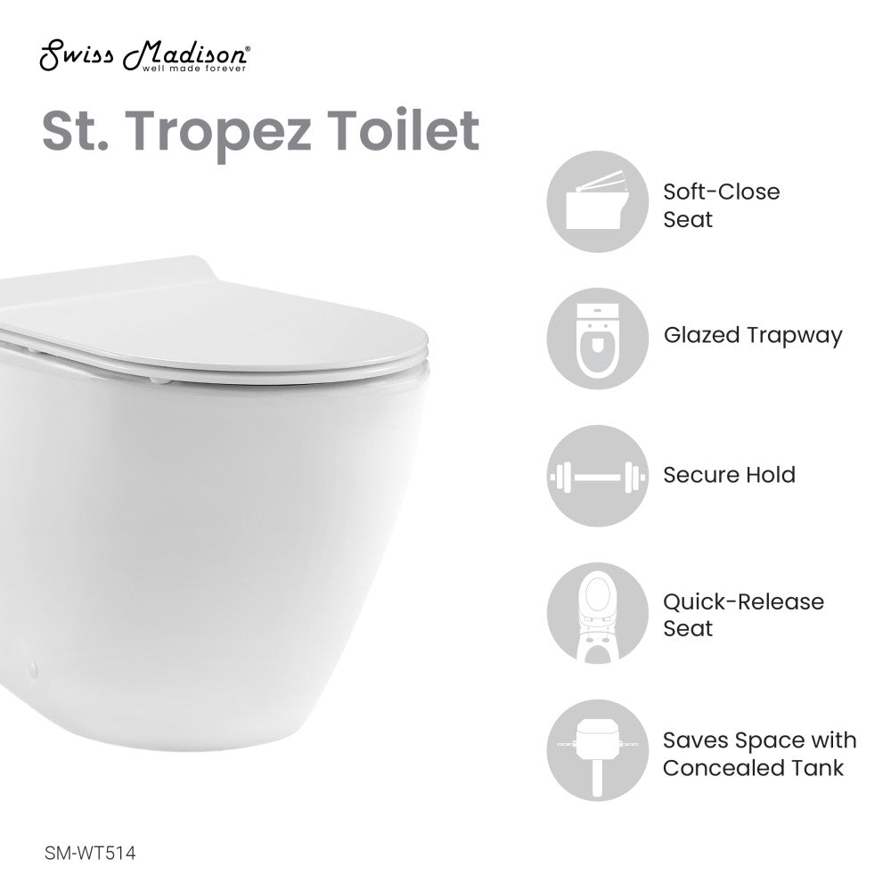 St. Tropez Back-to-Wall Elongated Toilet Bowl