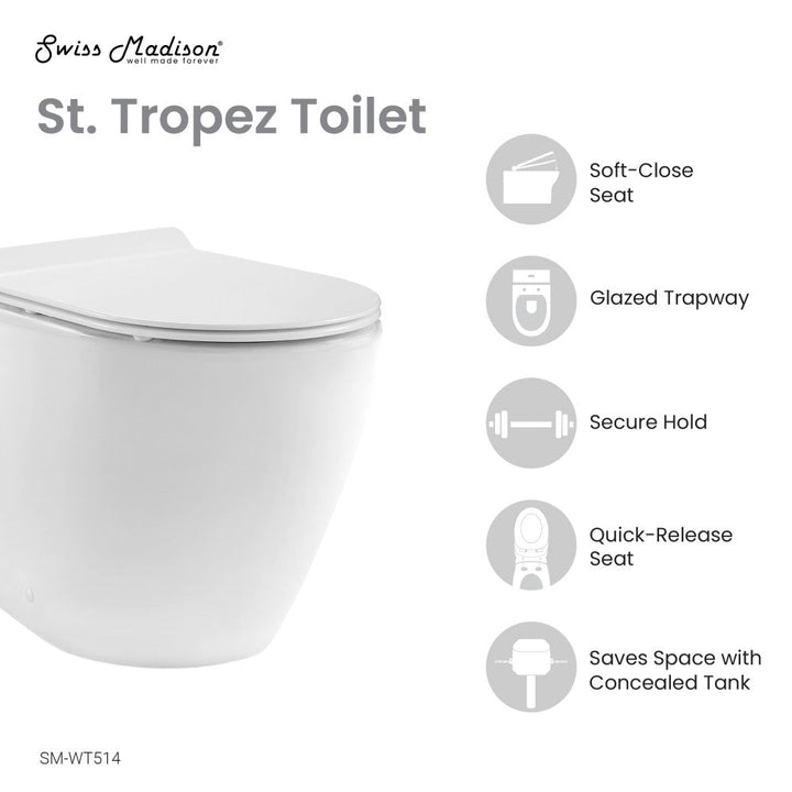 St. Tropez Back-to-Wall Elongated Toilet Bowl