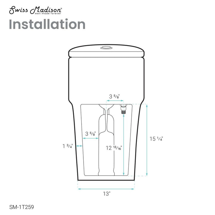 Arles One-Piece Elongated Toilet Vortex Dual-Flush 0.8/1.18 gpf