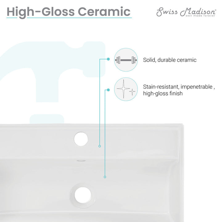 Claire 22" Wall-Mount Bathroom Sink with Black Towel Bar