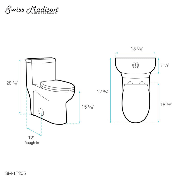 Sublime One-Piece Elongated Toilet Dual-Flush 1.1/1.6 gpf