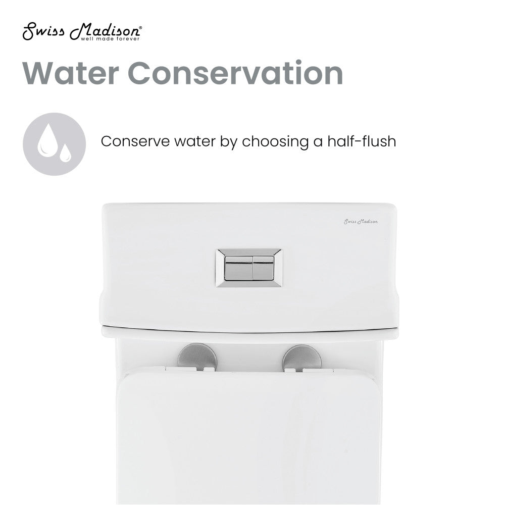 Concorde One-Piece Square Toilet, 14" Rough-In 1.1/1.6 gpf