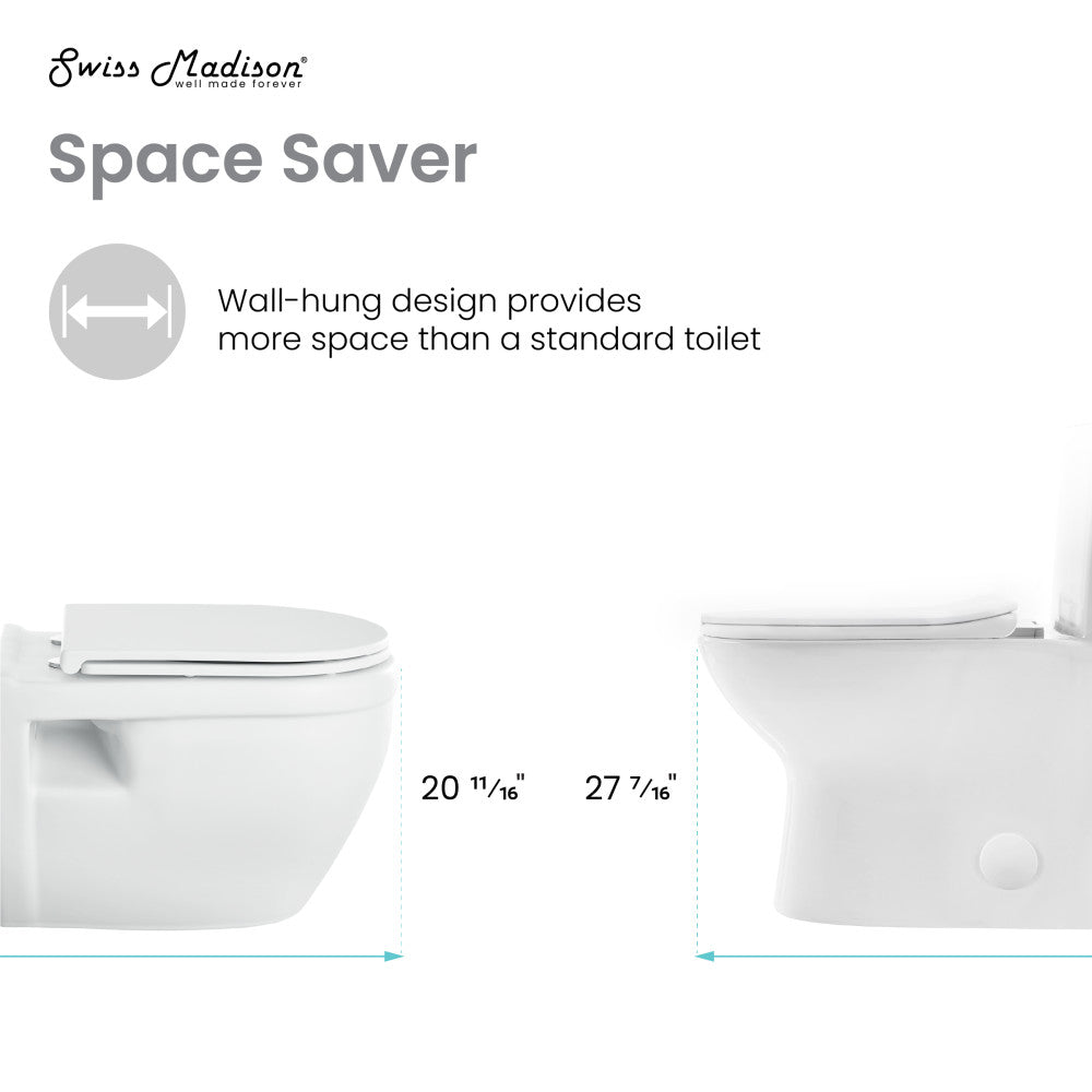 Ivy Wall-Hung Elongated Toilet Bowl in Matte White