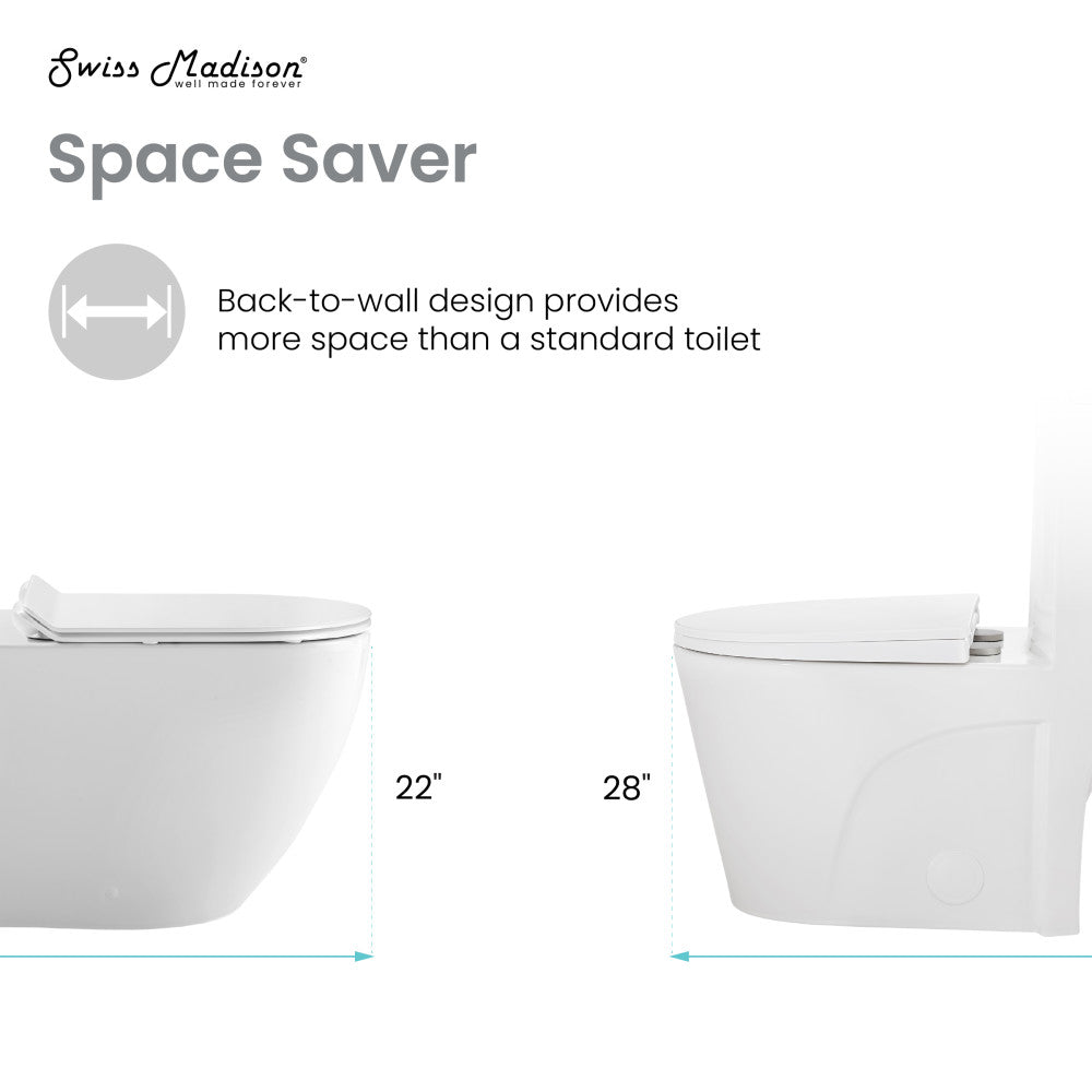 St. Tropez Back to Wall Concealed Tank Toilet Bowl Bundle in Glossy White