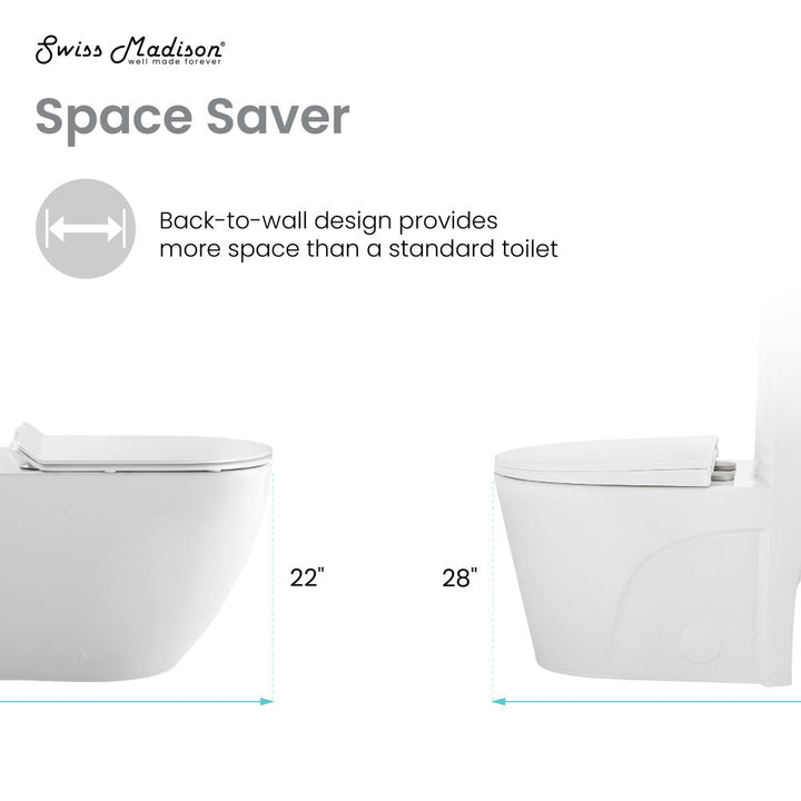 St. Tropez Back to Wall Concealed Tank Toilet Bowl Bundle in Glossy White