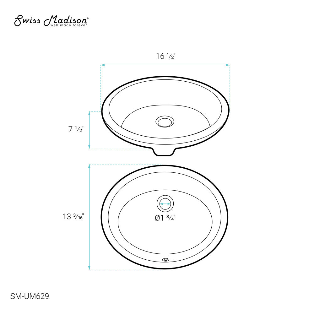Plaisir 16.5 Oval Under-Mount Bathroom Sink